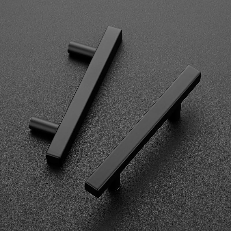 25 Tiradores Acero Inox Negro Mate 5" Cajones Cocina