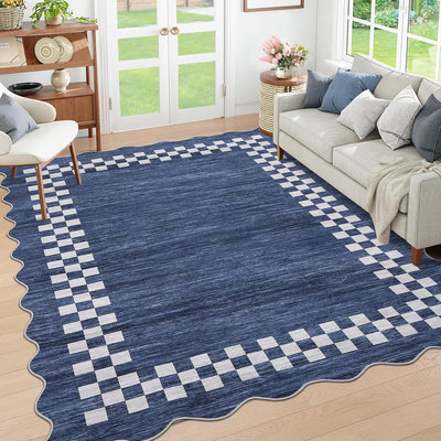 Alfombra lavable 4x6ft festoneada antideslizante para comedor