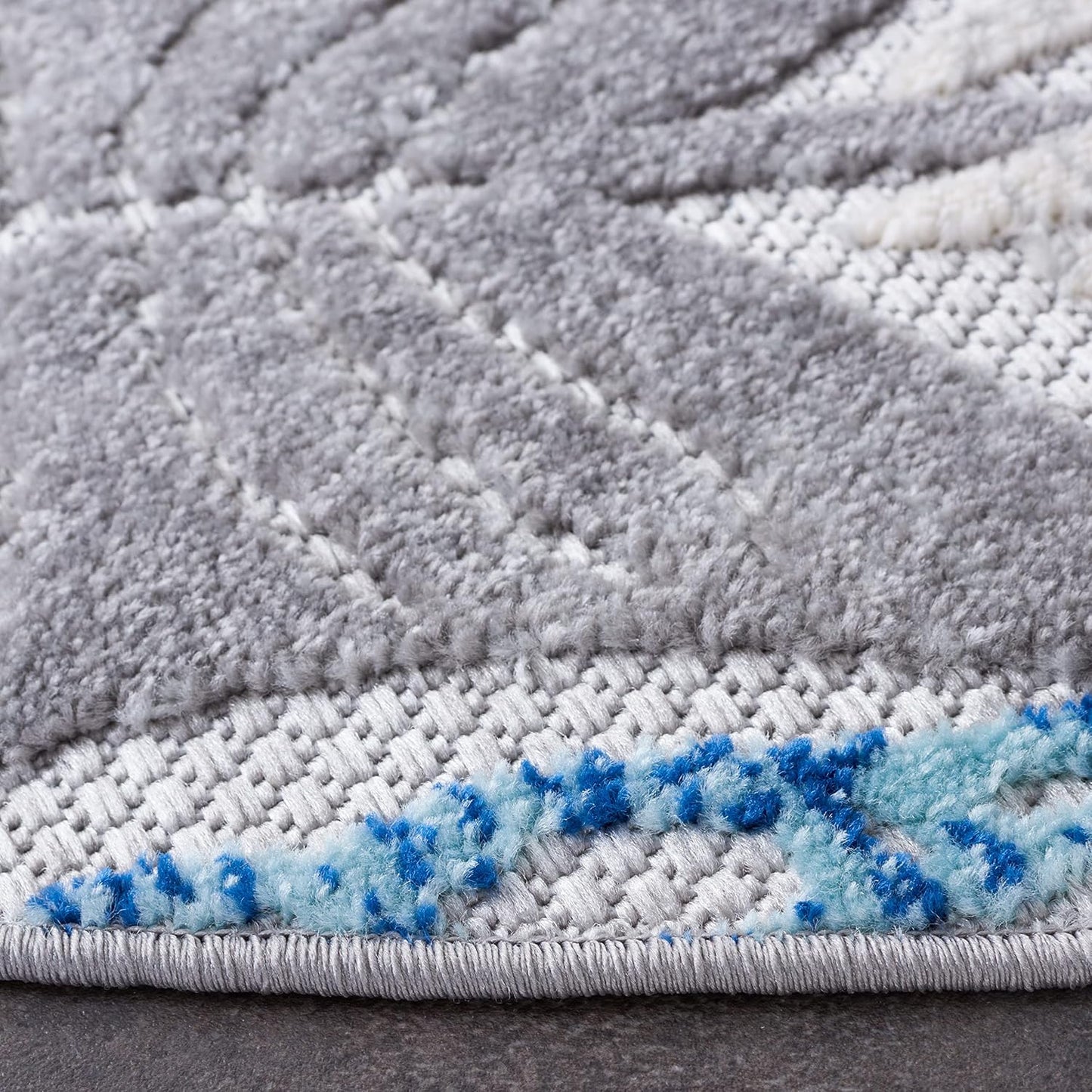 Alfombra exterior redonda 4ft gris azul no pelusa