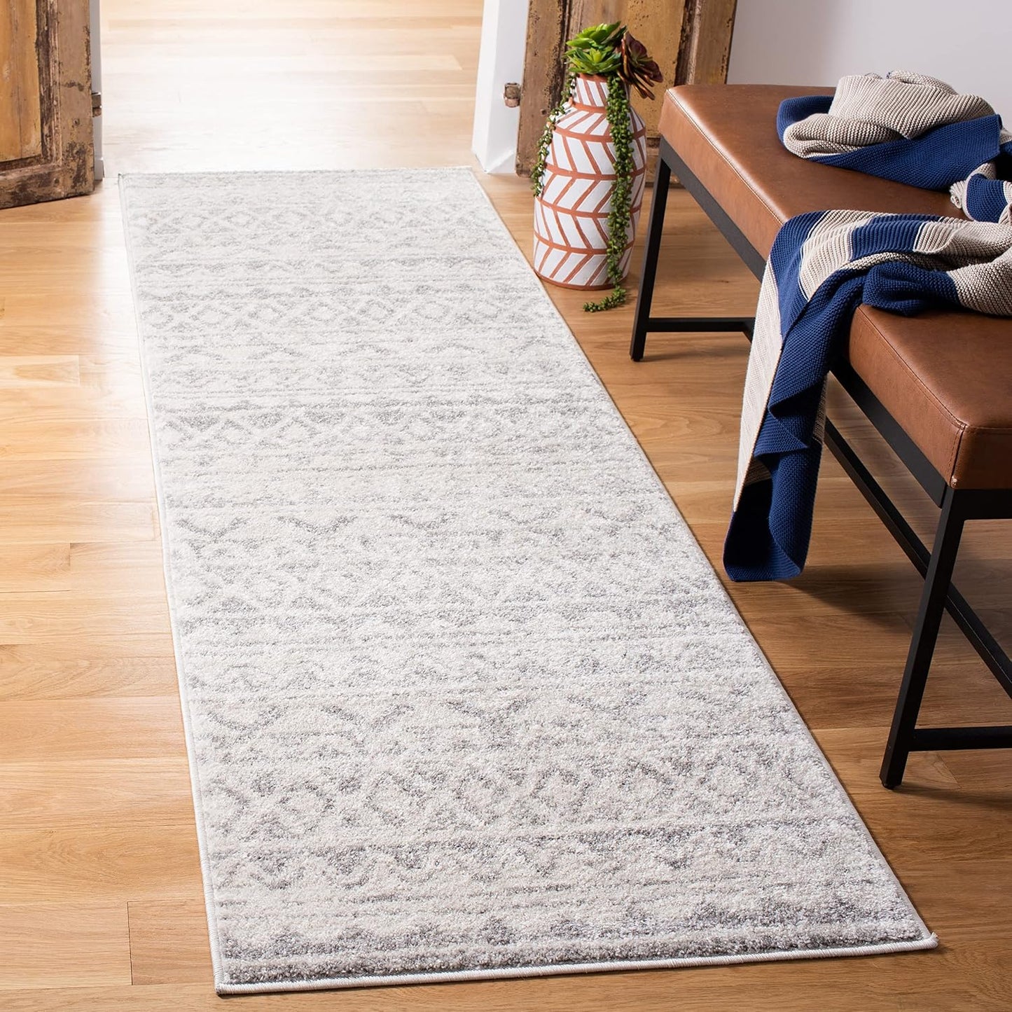 Alfombra decorativa 2'6"x4' diseño marroquí bohemio envejecido