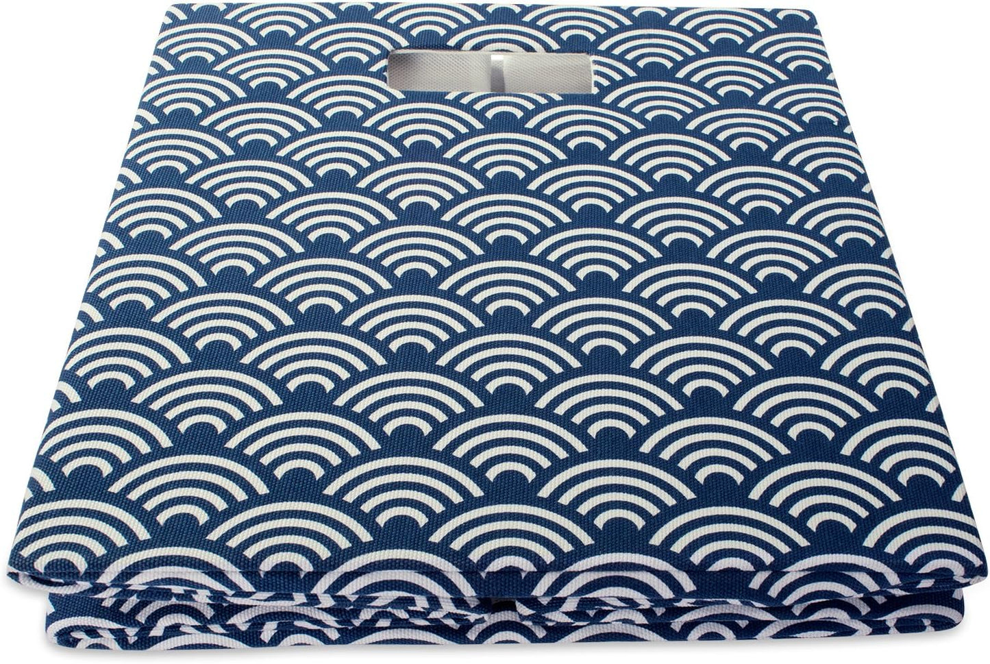 Papelera plegable lados duros olas azul grande