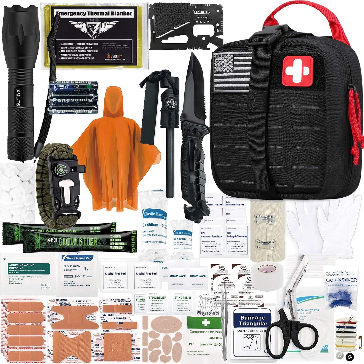 Kit primeros auxilios trauma bolsa táctica 1000d nylon