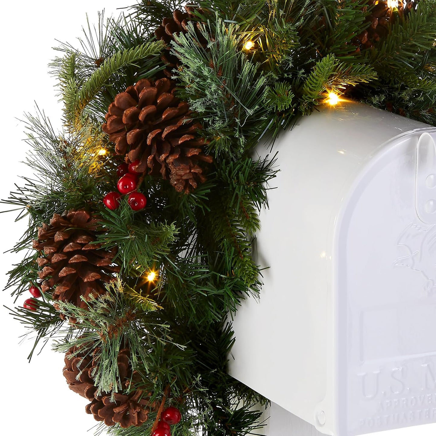 Guirnalda abeto colonial preiluminada 36" con luces LED 15