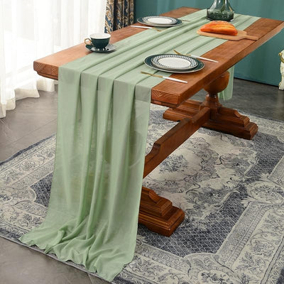 Mesa camino gasa 29x122pulg decoración boda verde