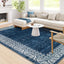 Alfombra 8x10 azul para sala dormitorio comedor lavable