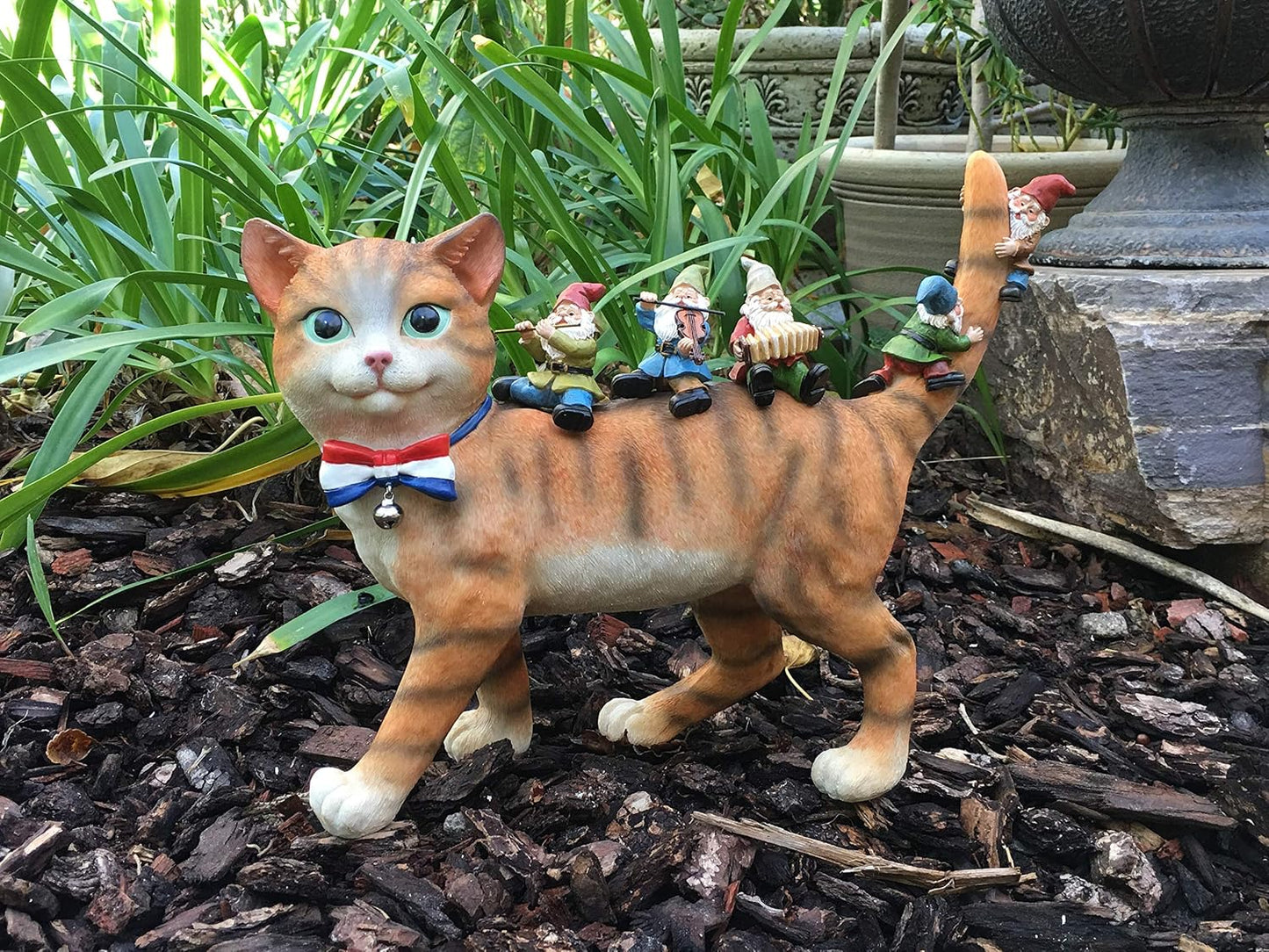 Figura gnomo jardín hadas pato y gnomos felices