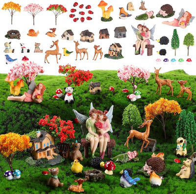 Juego 58 pzas decoración jardín miniatura diorama