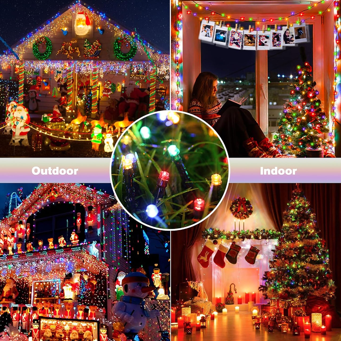 Luces LED Navidad con batería para hogar y jardín