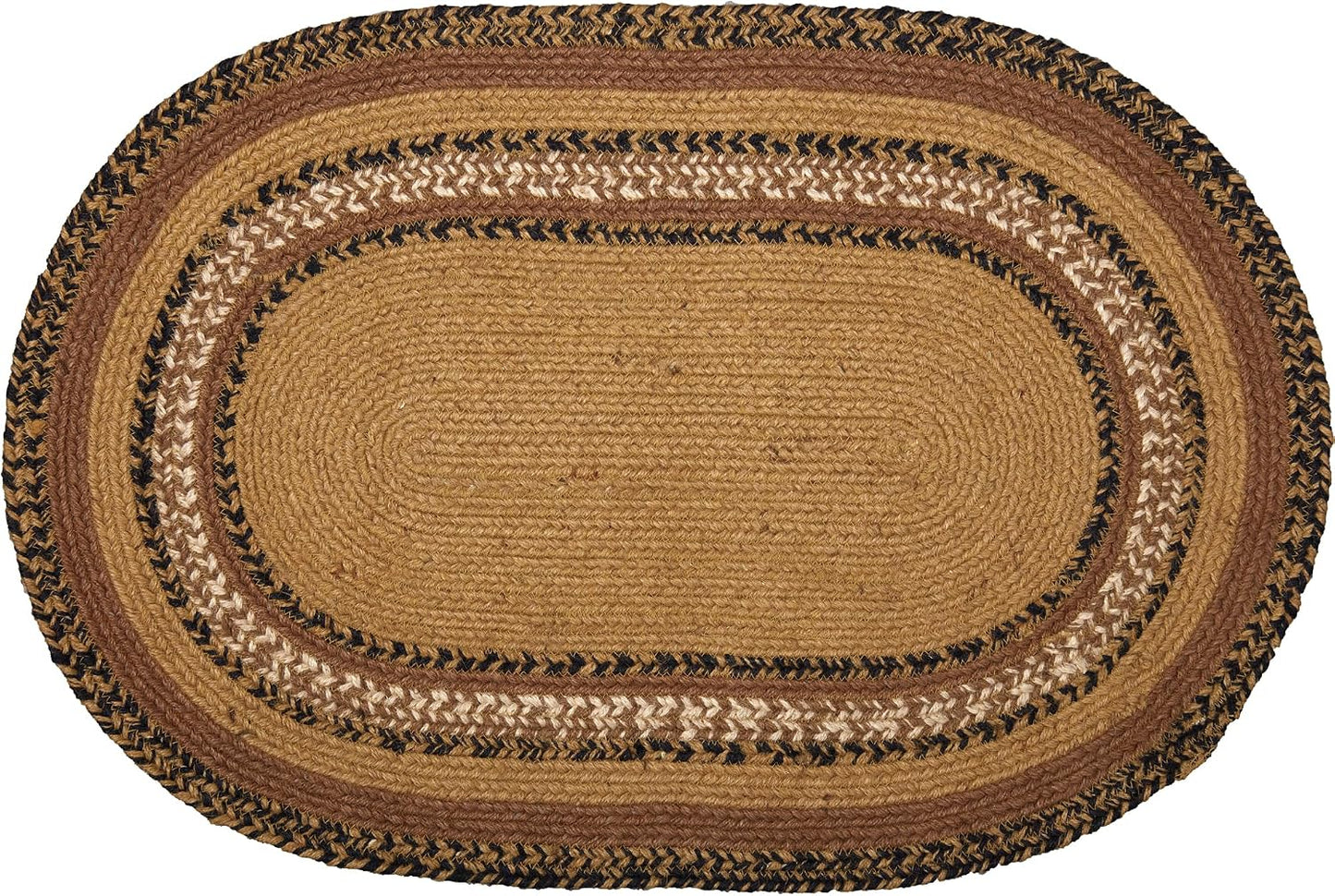 Alfombra yute marrón estrella ovalada 20x30pulg