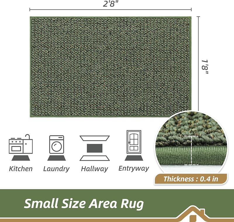 Alfombra entrada 20x32pulg antideslizante lavable absorbente