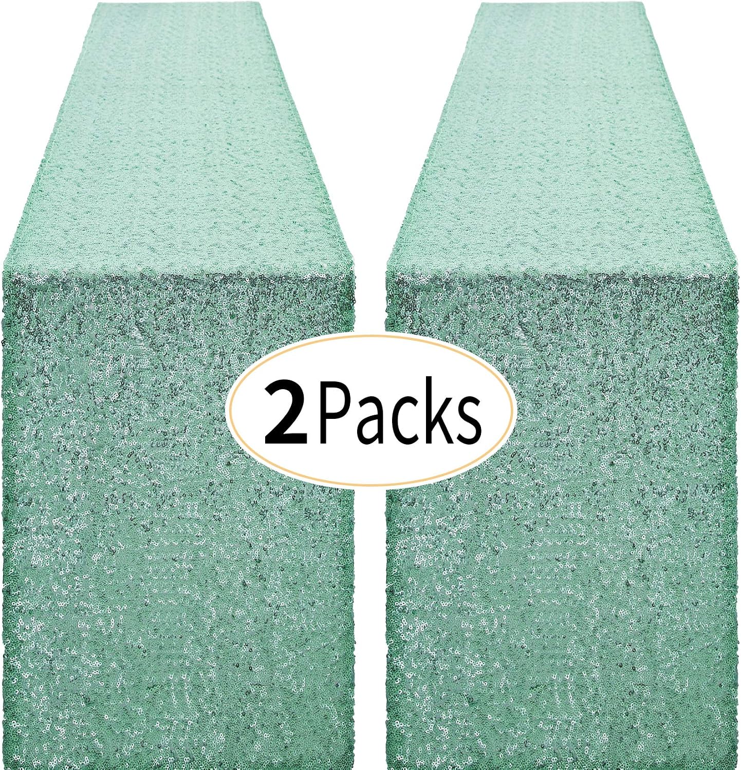 2 Caminos Mesa Lentejuelas Verde Menta 12x72pulg Fiesta
