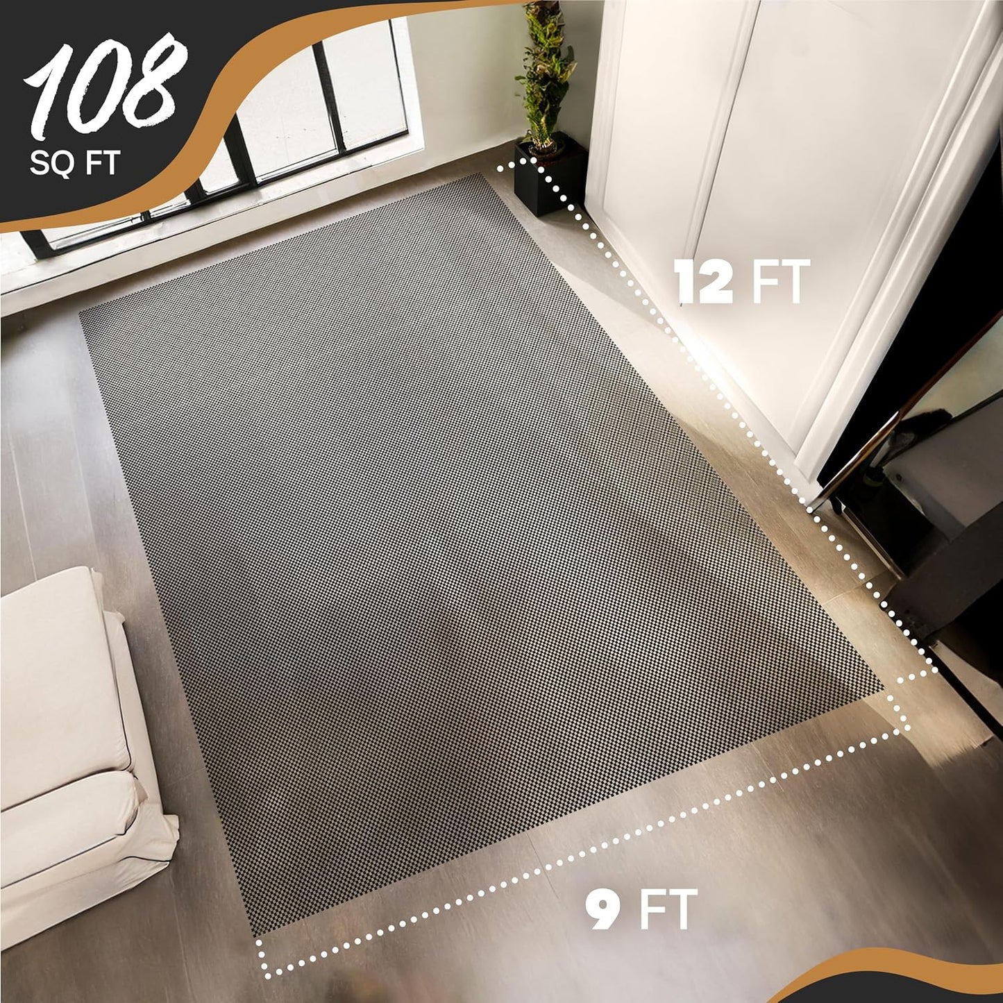 Almohadilla antiderrap para suelo madera dura 9x12ft