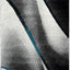 Alfombra decorativa 2'3"x4' gris y azul diseño moderno