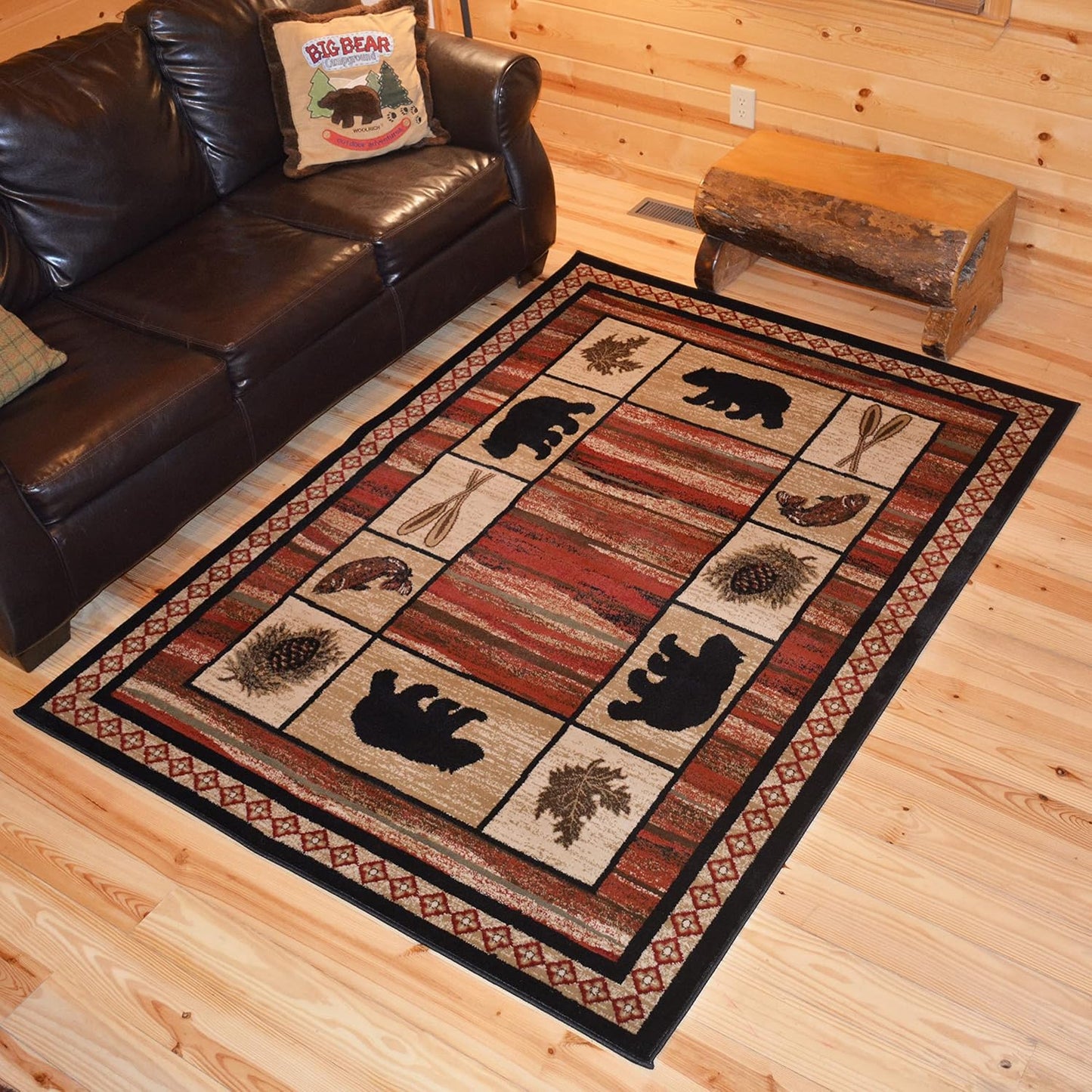Alfombra ovalada lodge 5x7pulg 5'3"x7'3" multi