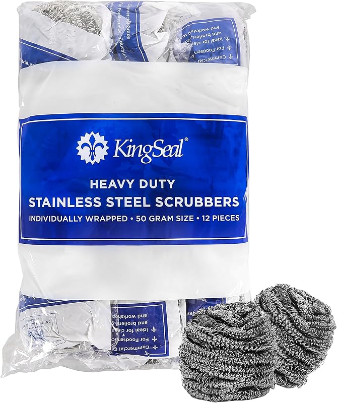 24 Pzas Estropajos Acero Inox Resistentes 1.76oz