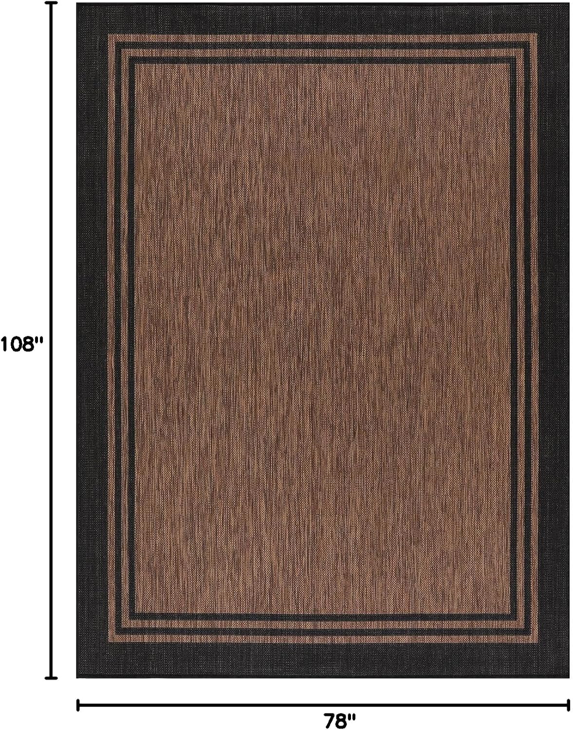 Alfombra exterior 6x9pies impermeable marrón