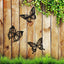 3 Pzas Decoración Pared Metal Mariposa Colibrí Negro