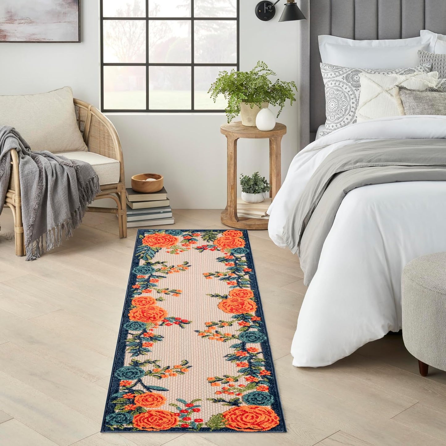 Alfombra dormitorio 2x6ft multicolor fácil de limpiar