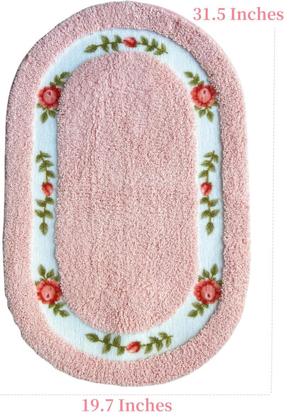 Alfombra baño rosa antideslizante 19.7x31.5pulg
