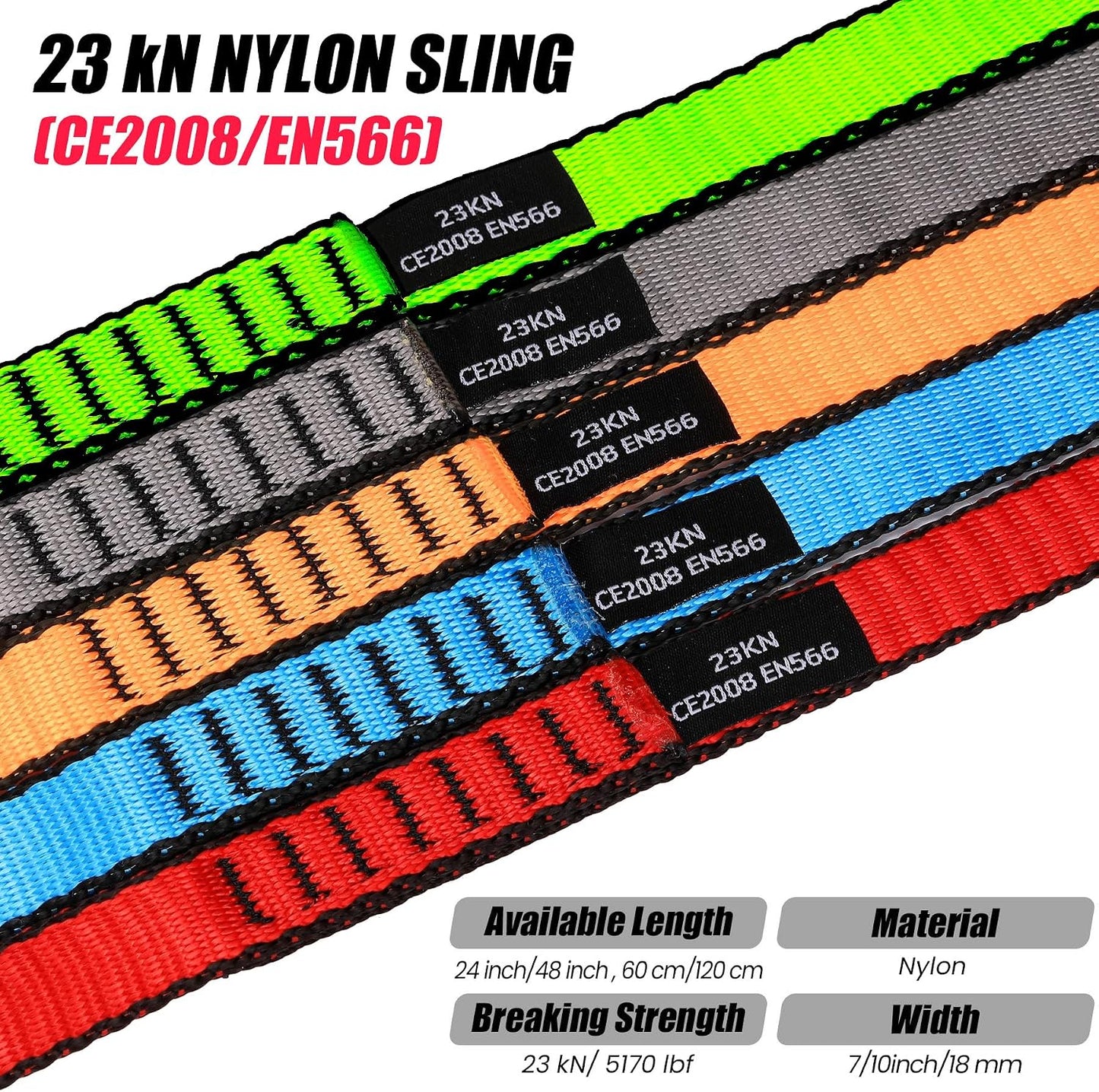 Eslingas nailon 0.709pulg 23kN para escalada rappel