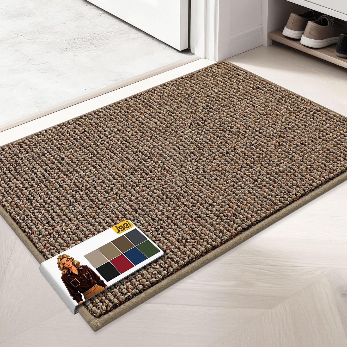 Tapete puerta antiderrap caucho 20x32" color gris pardo