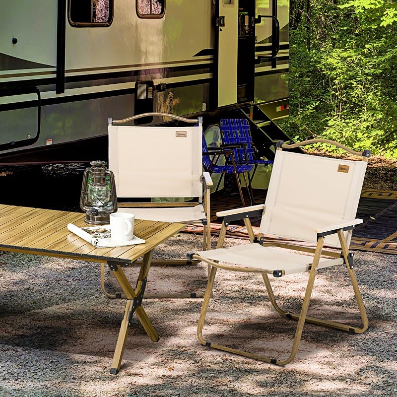 2 Sillas plegables camping playa caqui ligeras portátiles