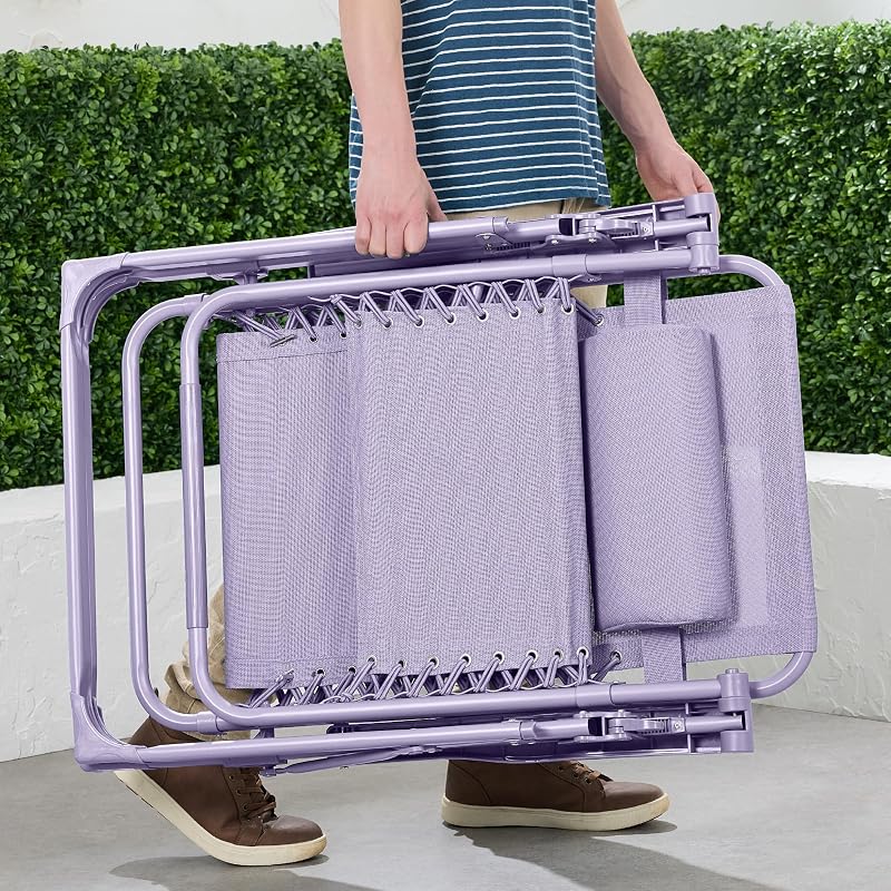 Silla ajustable gravedad cero reclinable plegable lavanda