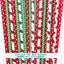 Pajitas papel temática sandía rojo blanco verde lunares 100 pzas