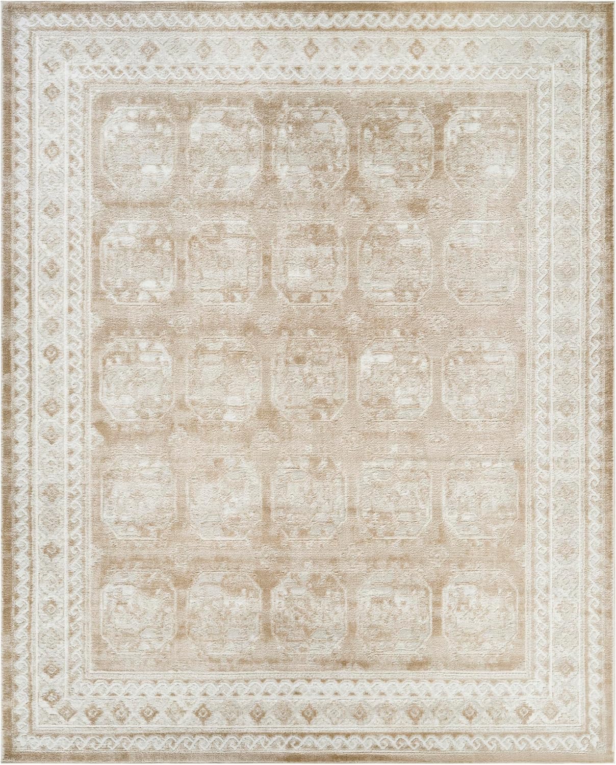 Alfombra beige 7x10ft x 9x10ft dormitorio sala comedor