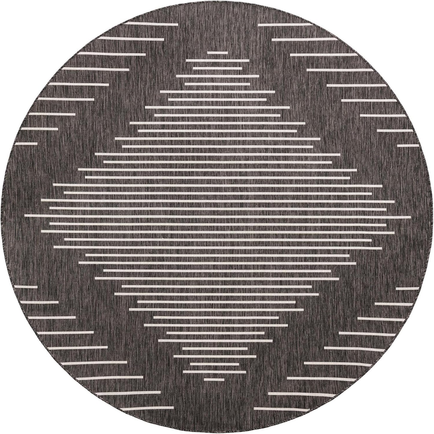 Alfombra redonda 7ft10pulg gris carbón/marfil