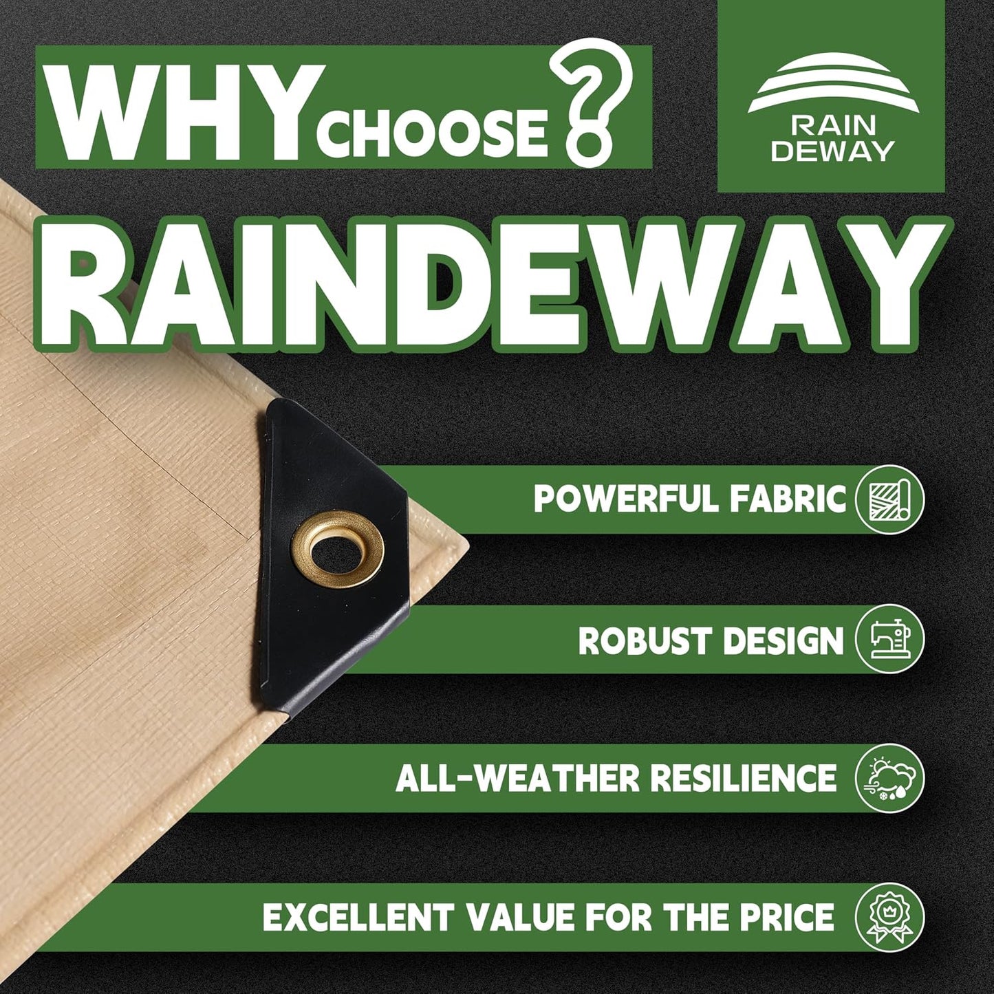 Lona 6x20ft 12mil impermeable color canela resistente UV