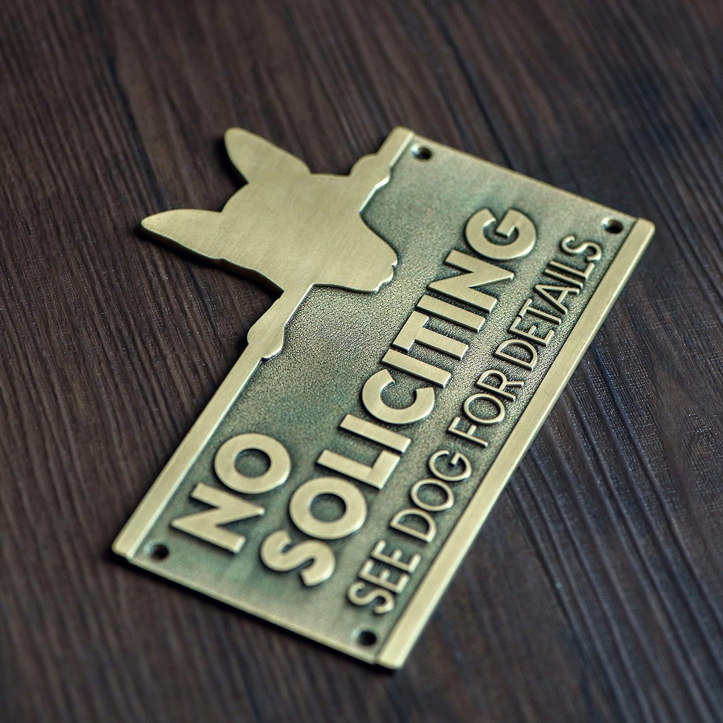 Letrero No Soliciting para dueños de perros metal 6.5x