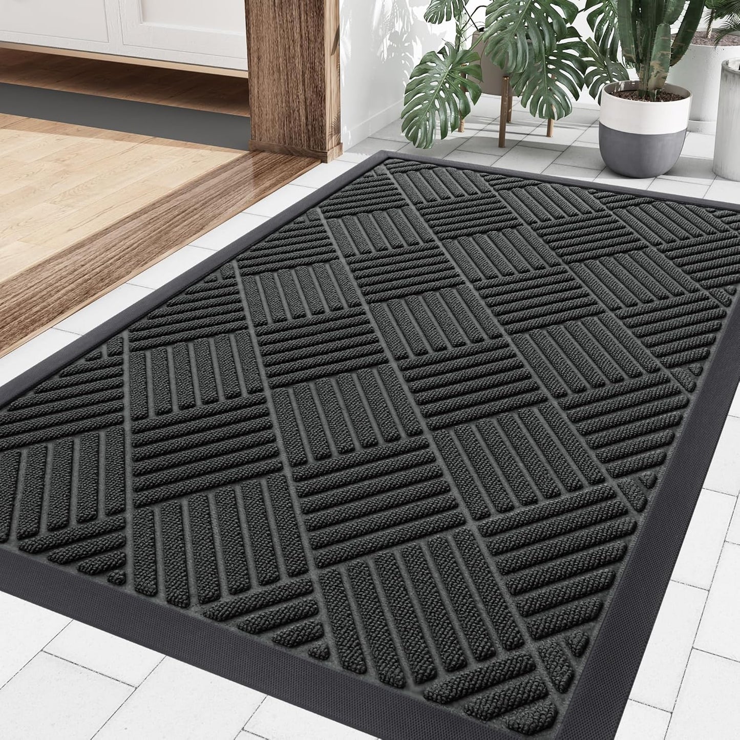 Tapete goma antiderrap negro 35x23"
