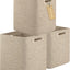 3 Pzas Cubos Almacenamiento Plegables 13" Marrón