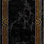 Alfombra abstracta 2x3ft borde mármol negro y dorado