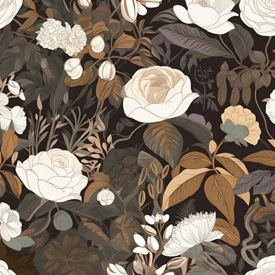 Papel tapiz floral autoadhesivo 17.5x393.7"