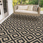 Alfombra impermeable exterior 5x8ft reversible negro beige