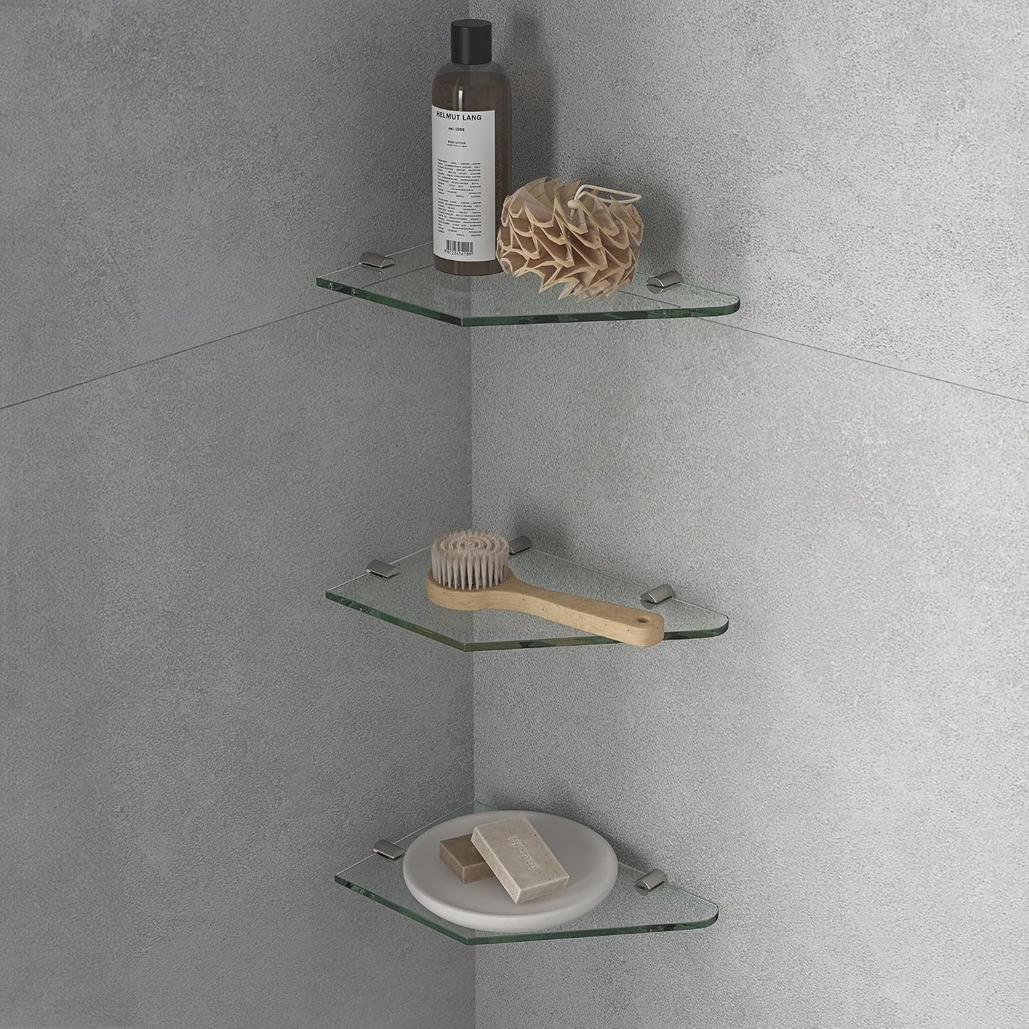 Set 3 estantes ducha acero inox níquel satinado