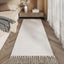 Alfombra pasillo 2x8ft tejida con borlas antiderrap