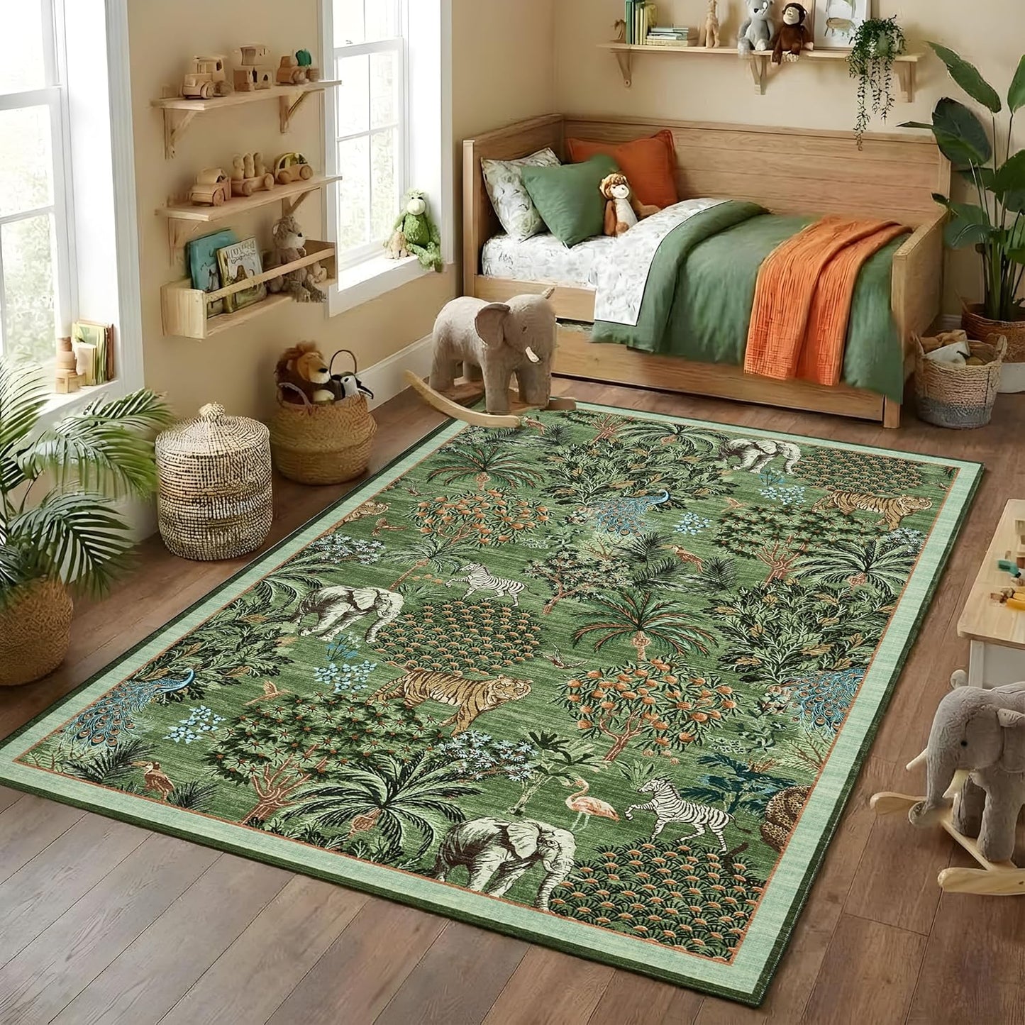 Alfombra Selva 8x10ft Lavable Antiderrap Pelo Bajo