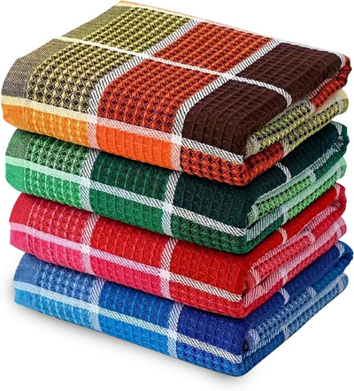 Set 4 paños cocina algodón absorbentes duraderos 26.8x16.5pulg
