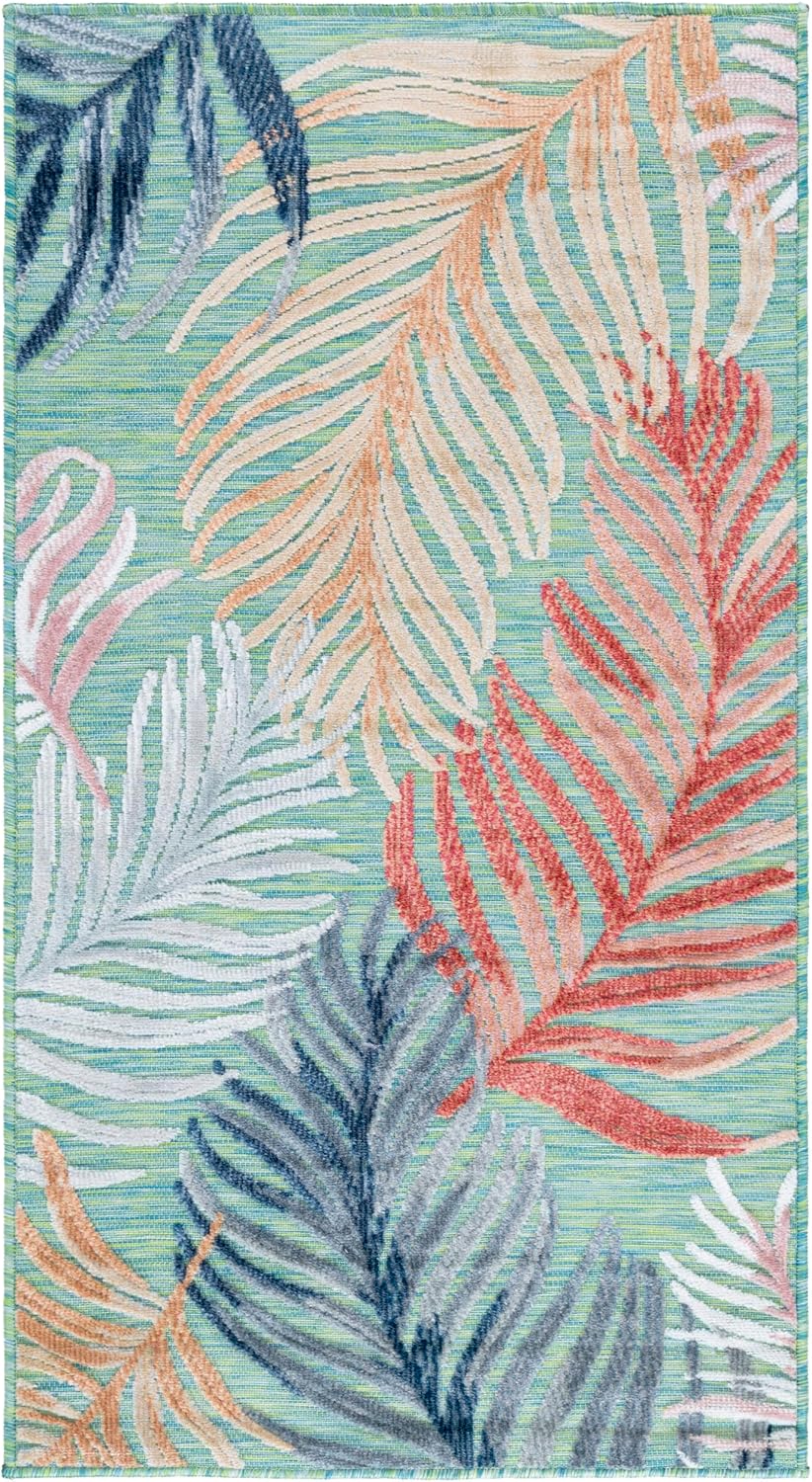 Alfombra decorativa cuadrada verde y óxido