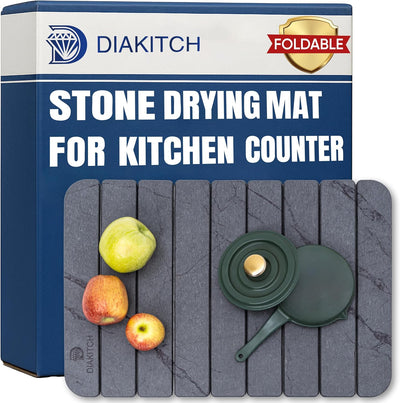 Tapete piedra secado rápido cocina 23.6x15.4pulg gris oscuro
