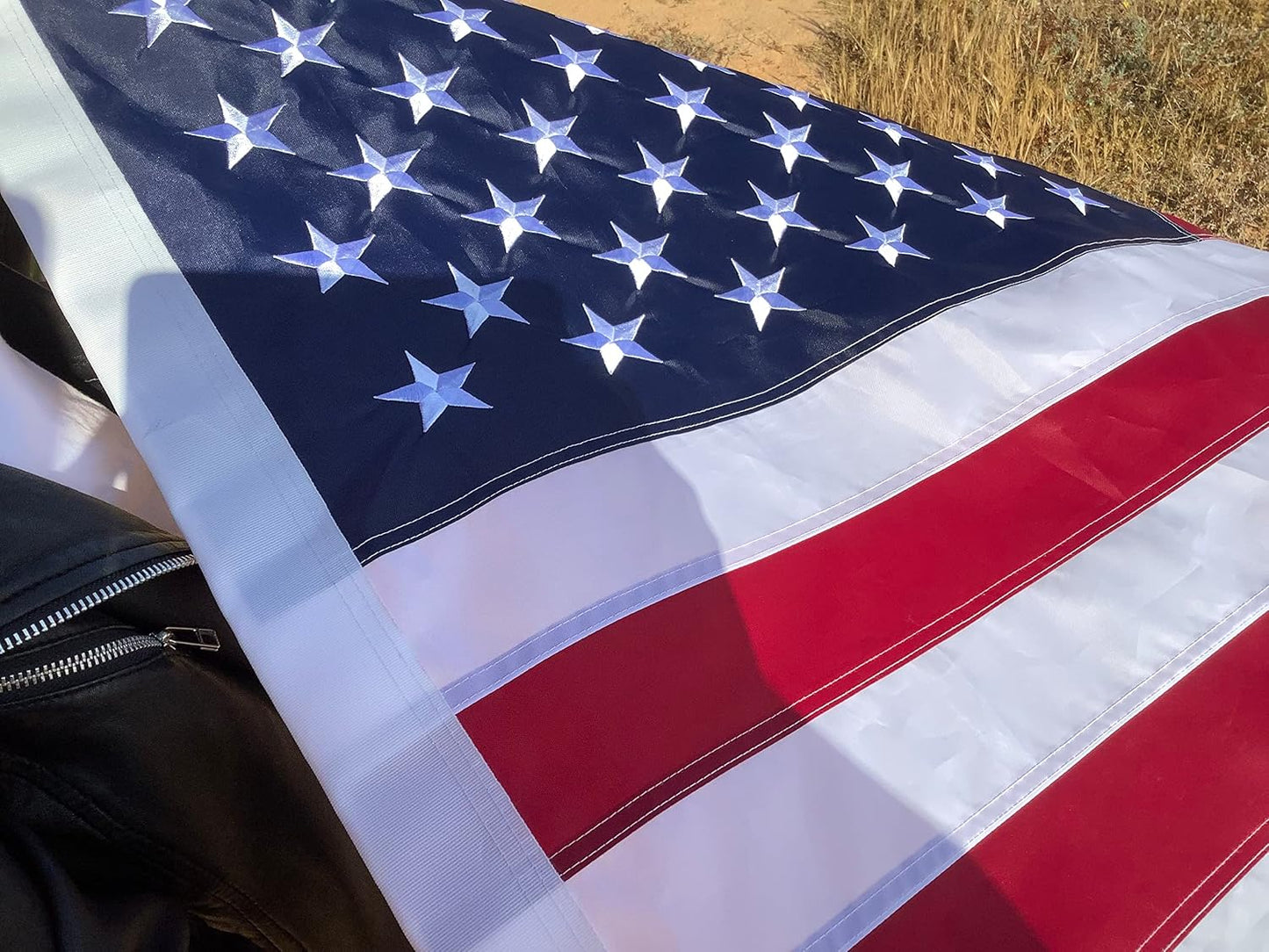 Bandera EE.UU. exterior 3x5ft estrellas bordadas ojales