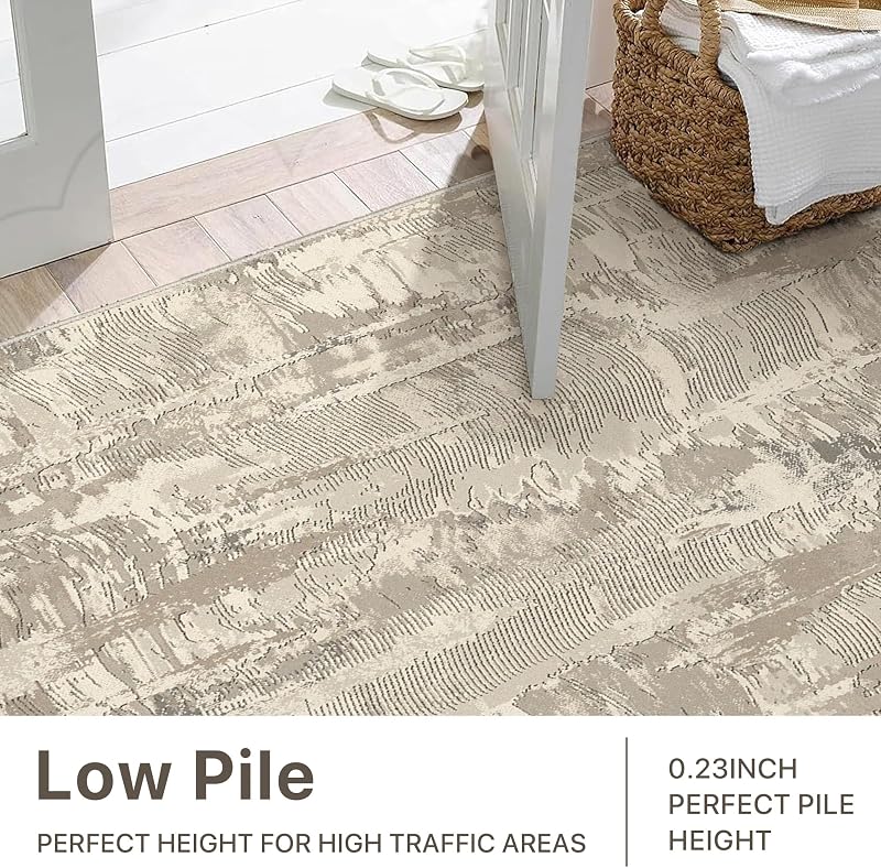 Alfombra lavable 5x7pulg sala dormitorio abstracta antiderrap