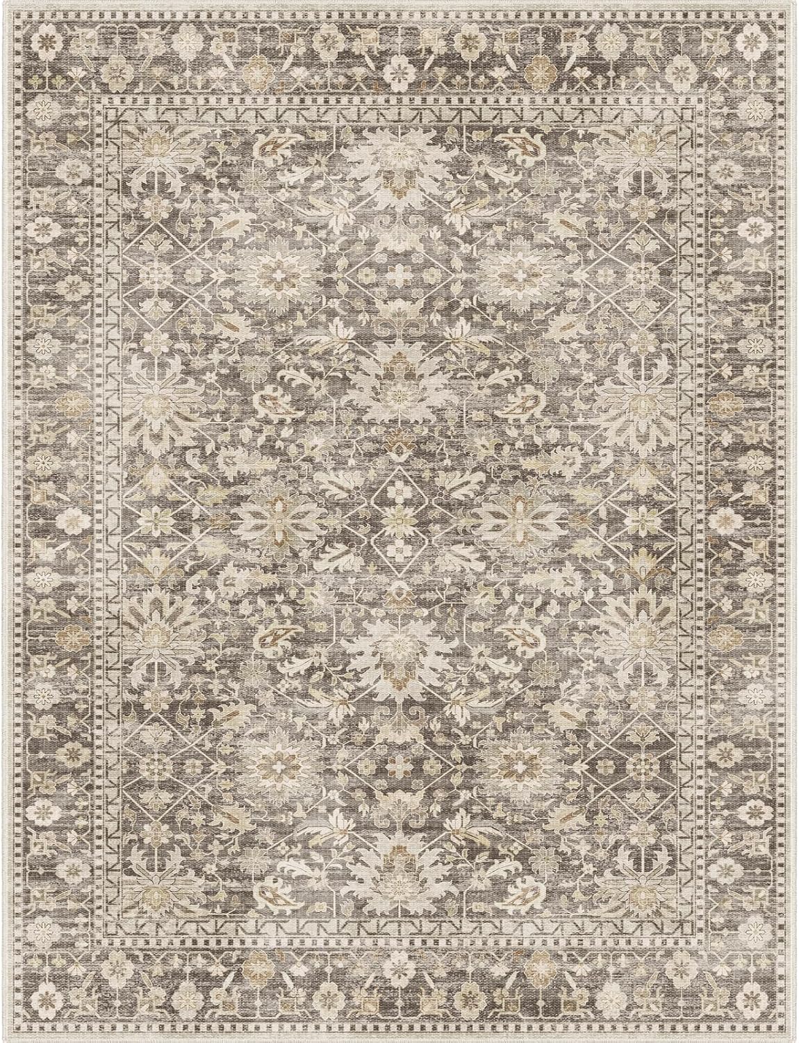 Alfombras área lavables 7x9 antiderrap bohemio vintage