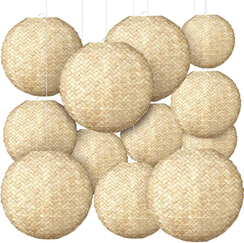 12 Pzas Linterna Arpillera Boho 10pulg Decorativa Colgar Boda