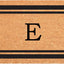 Felpudo monograma E 18x30pulg borde negro