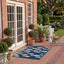 Alfombra decorativa impermeable 2x3ft7" azul marino/beige