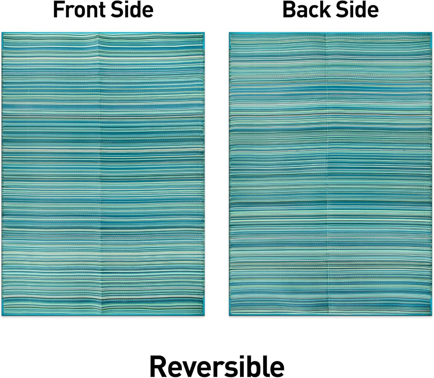 Alfombra plástico reciclado reversible 6x9ft azul